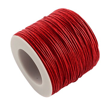 Waxed cotton,  red, 1mm, role 100yards