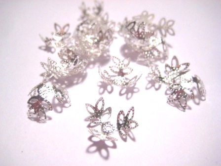 Pärlhattar, Filigree Silver, 14mm - 2
