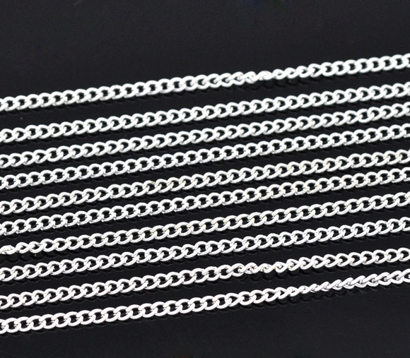 Kedja - smal silver 2,2mmx3mm , 1 m