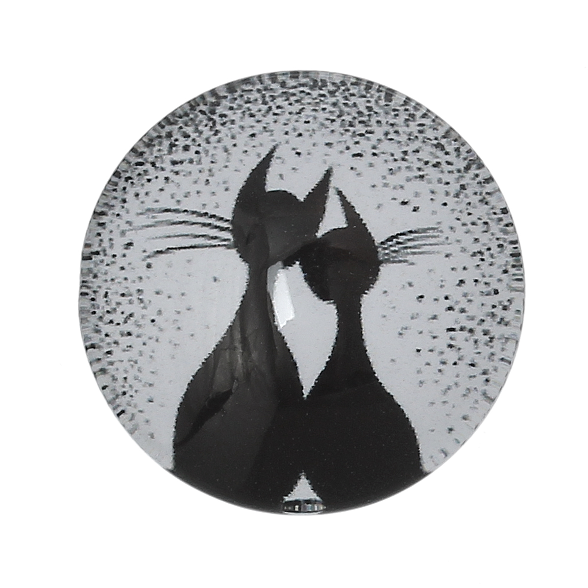 Cabochon/Camé i glas - cat love 18mm