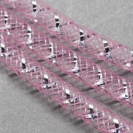 Meshnät / tråd. Wirelace. Ihålig. 4mm, Rosa m glitter