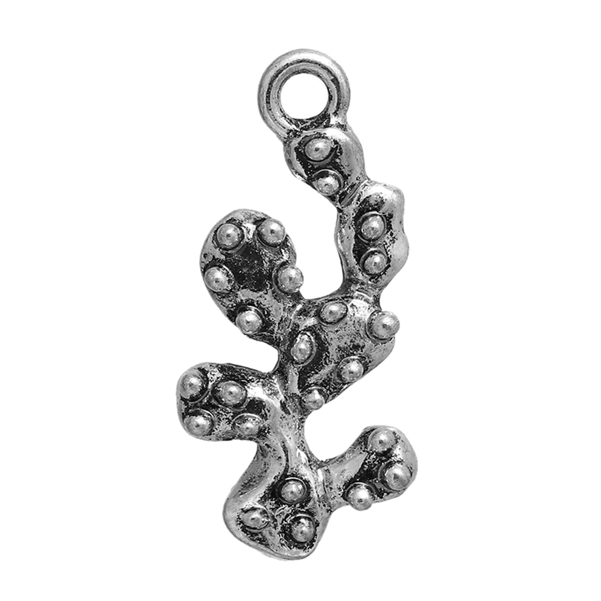 Charm  Cactus 3D silver - 2