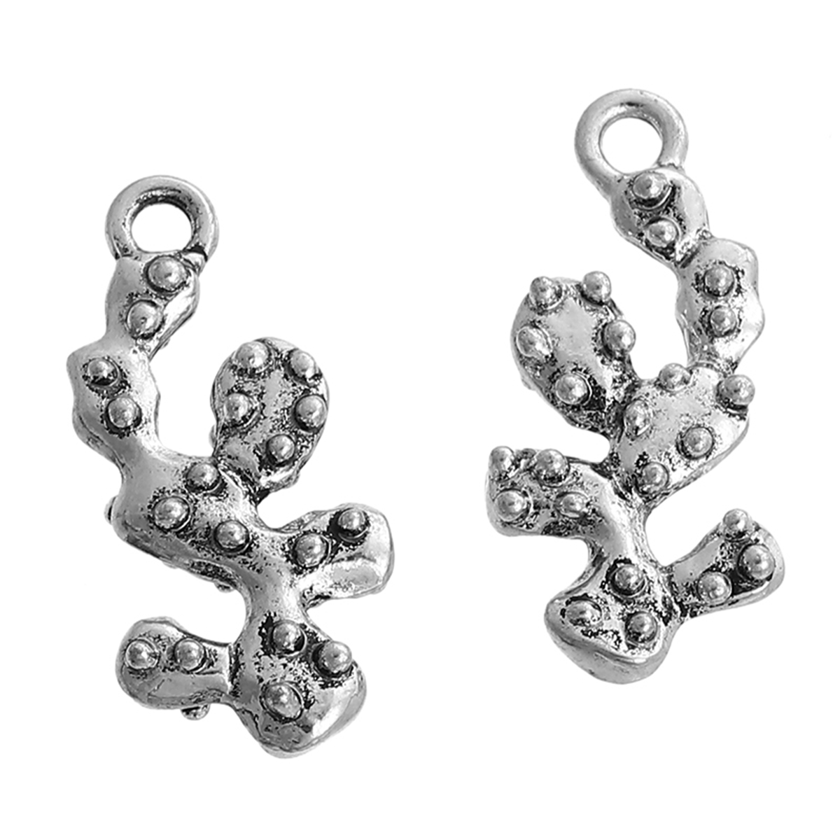 Charm  Cactus 3D silver