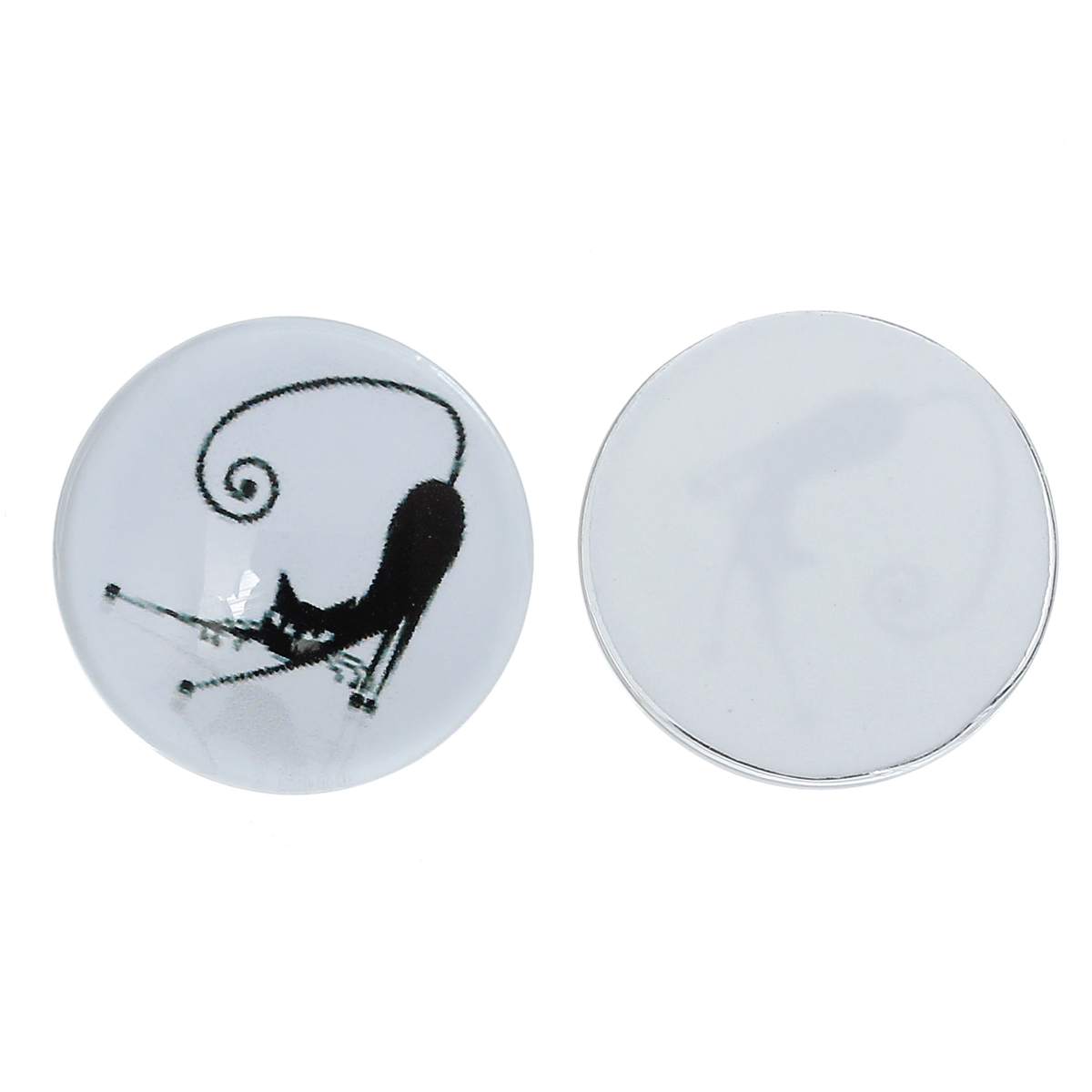 Cabochon/Camé i glas - Cat 18mm - 2