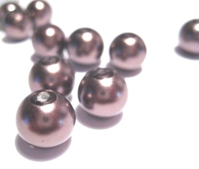 Waxed Glass Beads, 12mm, coffe