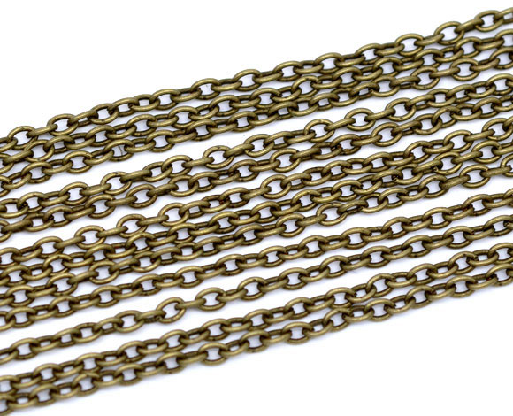 cross chain, bronze 3x2mm