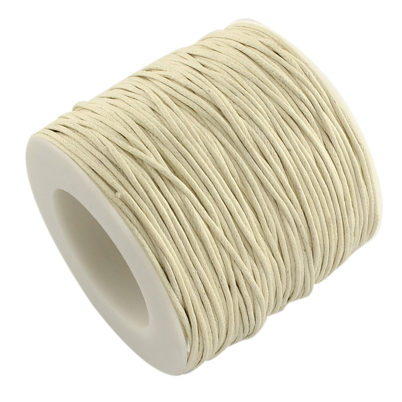 Vaxad bomull,  Beige 1mm, hel rulle, 100 yards