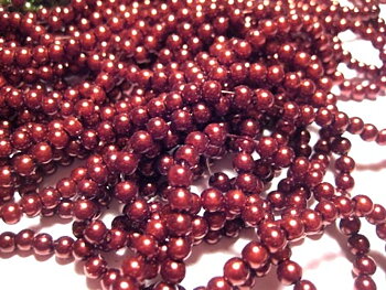 Waxed Glassbeads , 4mm darkbrown