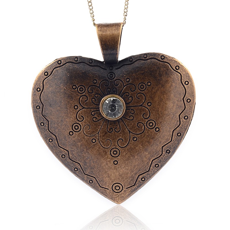 Large Luxury pendant - Copper heart 84mm