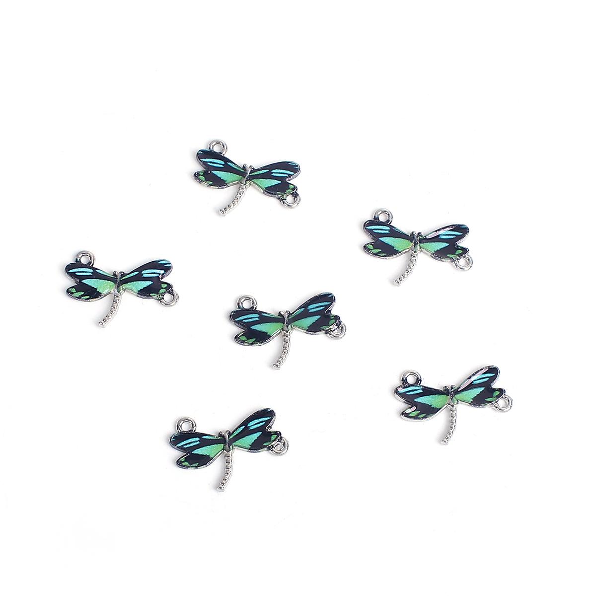 Charm enameld  dragonfly blue/black