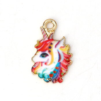 Charm enameld  horse, unicorn, Mulit colour