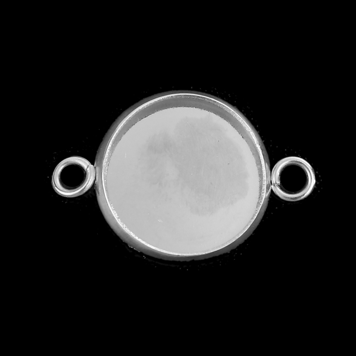 Cabochonhållare/connector- rund  Stainless Steel, 12mm