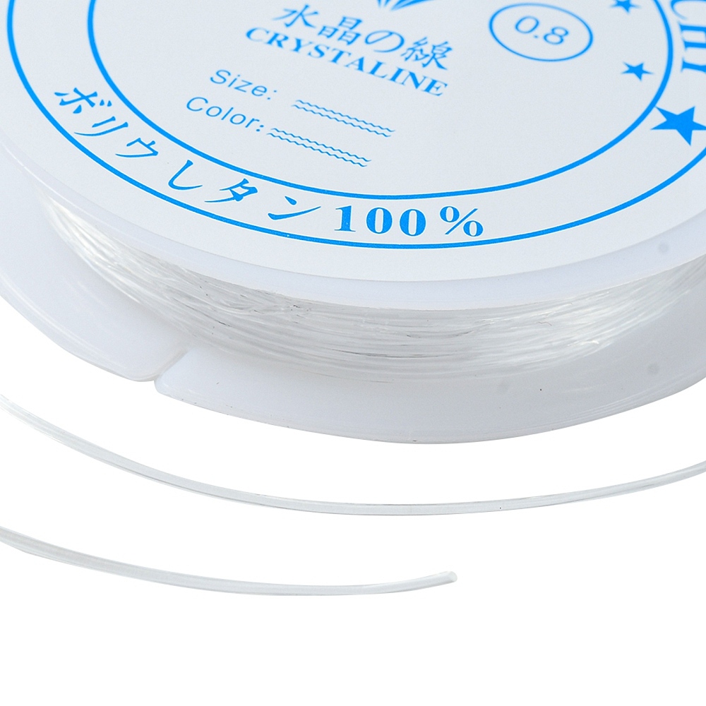 Crystal Thread - Elastisk tråd 0,8mm,  rulle 7,5m, Clear