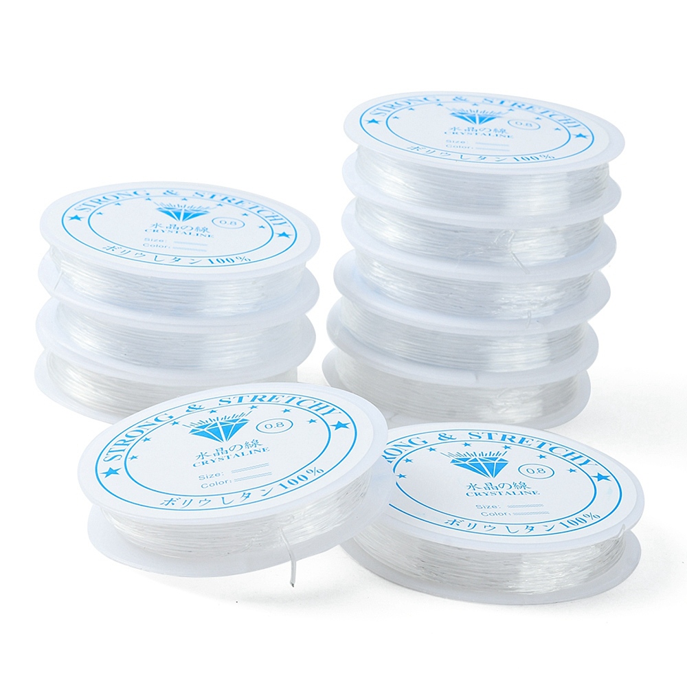 Crystal Thread - Elastisk tråd 0,8mm,  rulle 7,5m, Clear - 2