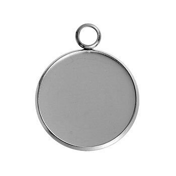 Cabochonhållare- rund  Stainless Steel, 18mm