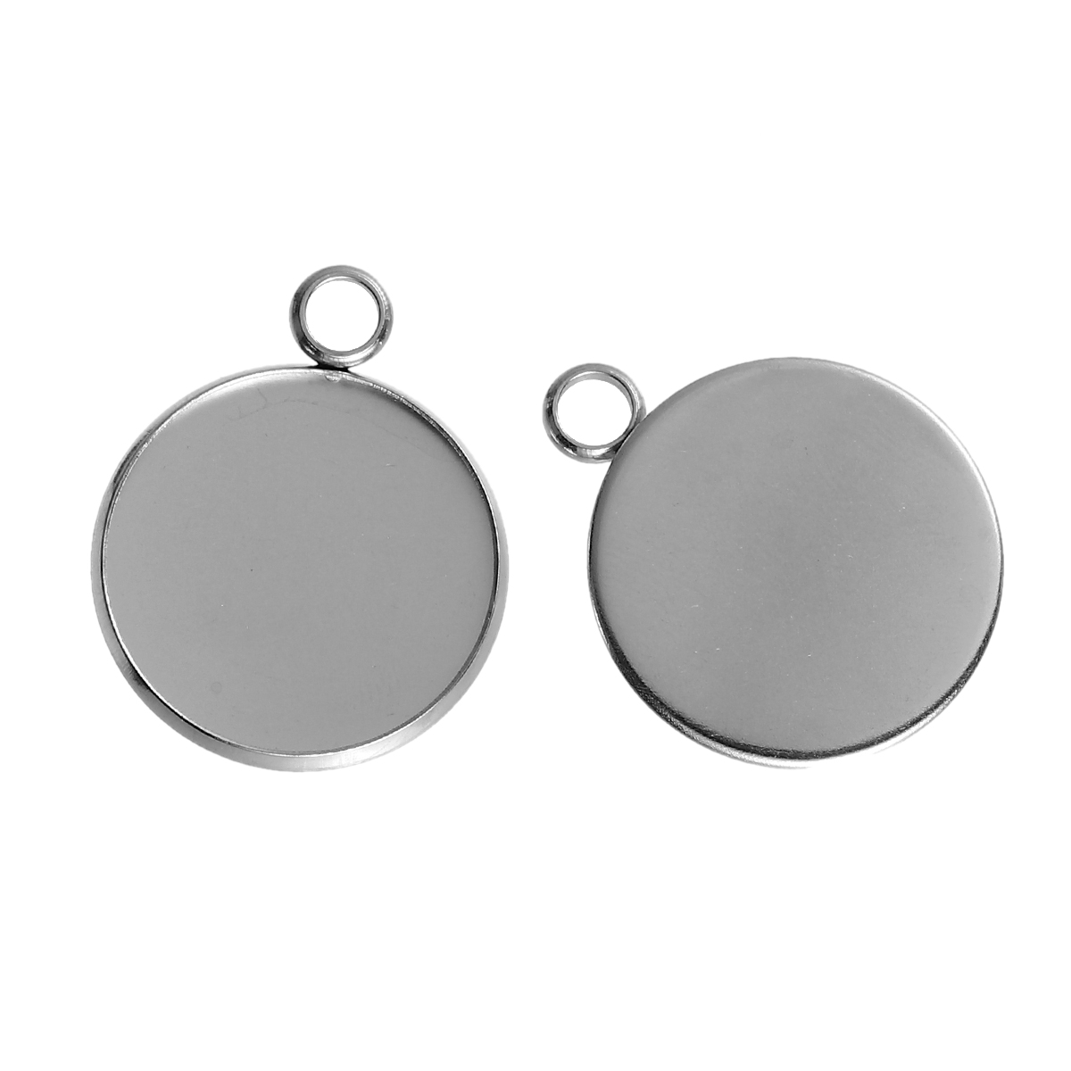 Cabochonhållare- rund  Stainless Steel, 18mm - 2