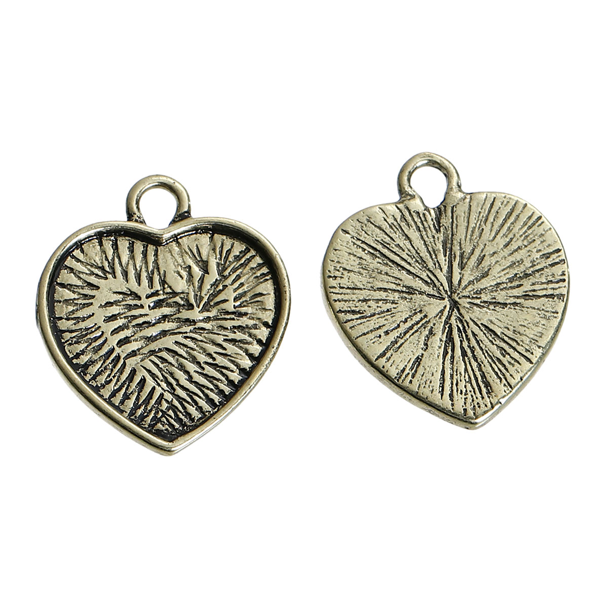 Cabochon Setting , gold heart 16mm - 2