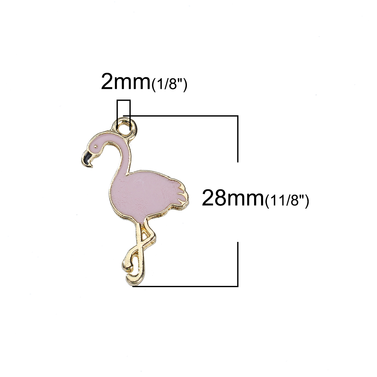 Charm enameld  Flamingo - 2