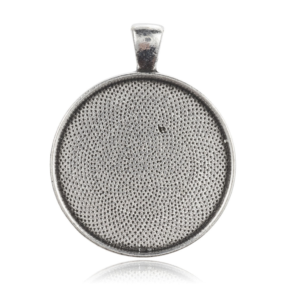 Cabochonhållare/ fäste-  rund 30mm, antiksilver
