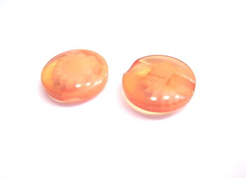 resin buttons, 14mm FLOWER orange