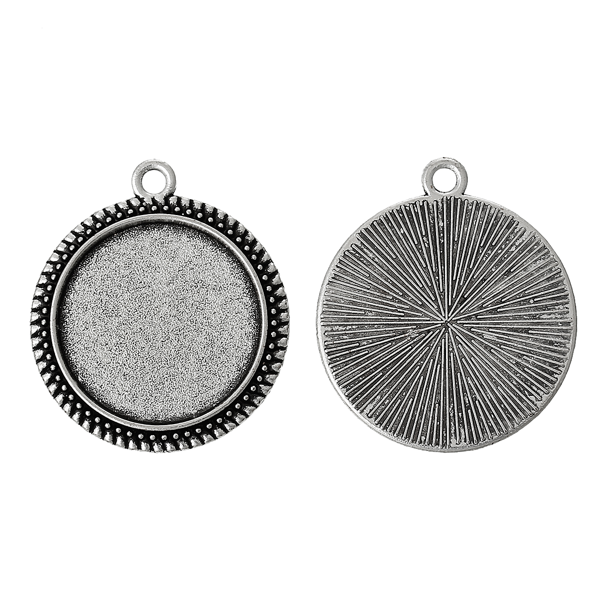 Cabochon Setting , 20mm, Silver dots