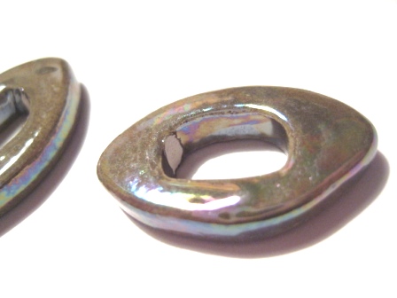 Ceramic Bead - Elips, kakhi 5mm