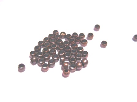 Klämpärlor, koppar, 2mm