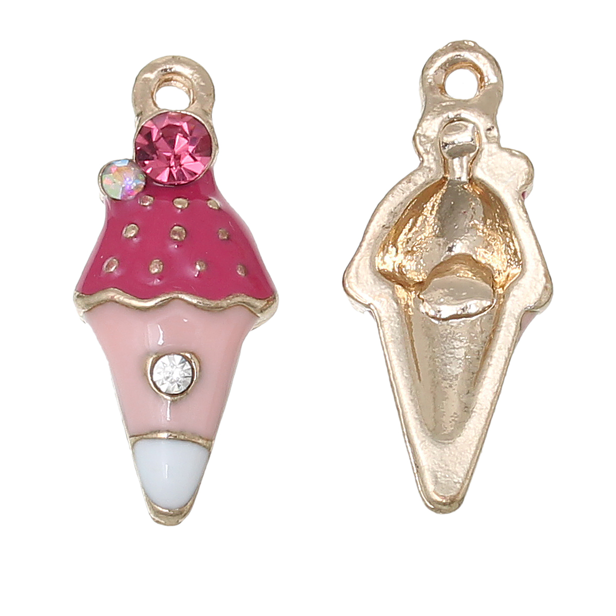 Berlock - Emaljerad  glass m rhinestone,  Cerice - 2
