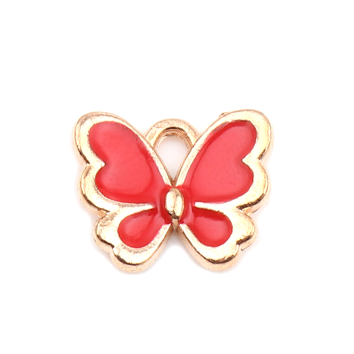 Charm   Enameld butterfly, Red