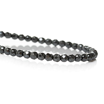 Facetted Hematitebeads 1 strand 4mm