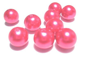 Waxed Glass Beads, 12mm, darkpink