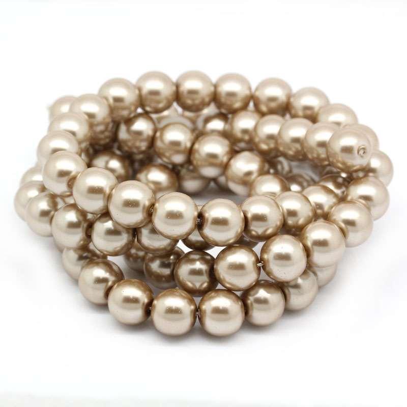 Waxed Glass beads, Lit coffee