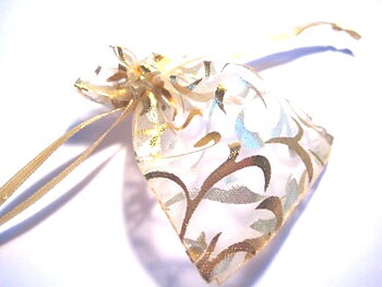 Organzapåse  9,5x7cm,  Beige virvel