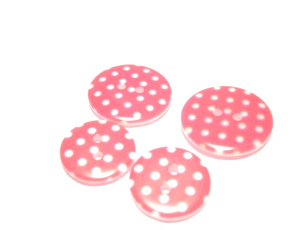 Wood buttons, 15mm  red - 2