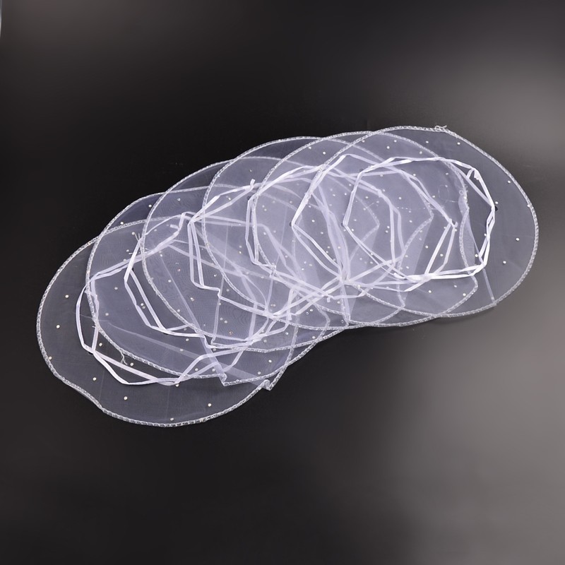 Organza - round  white