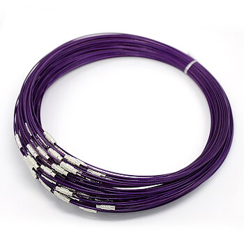 Halsring - wire , Mörklila 10 st