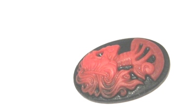 Cabochon in resin, skeleton - 2