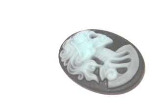 Cabochon/Camé i Resin, Skelettkvinna  - Blå