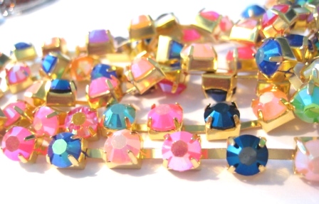 Strass-Kedja - Multi 6mm