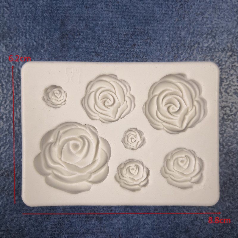 Silicone Resin Mold .   7 Roses - 3