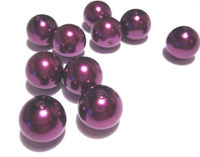Waxed Glass Beads, 14mm, Magenta