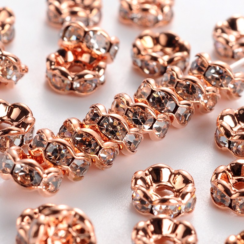 strass rondelle 6mm Rosegold wave Clear