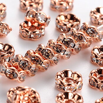 strass rondelle 6mm Rosegold wave Clear