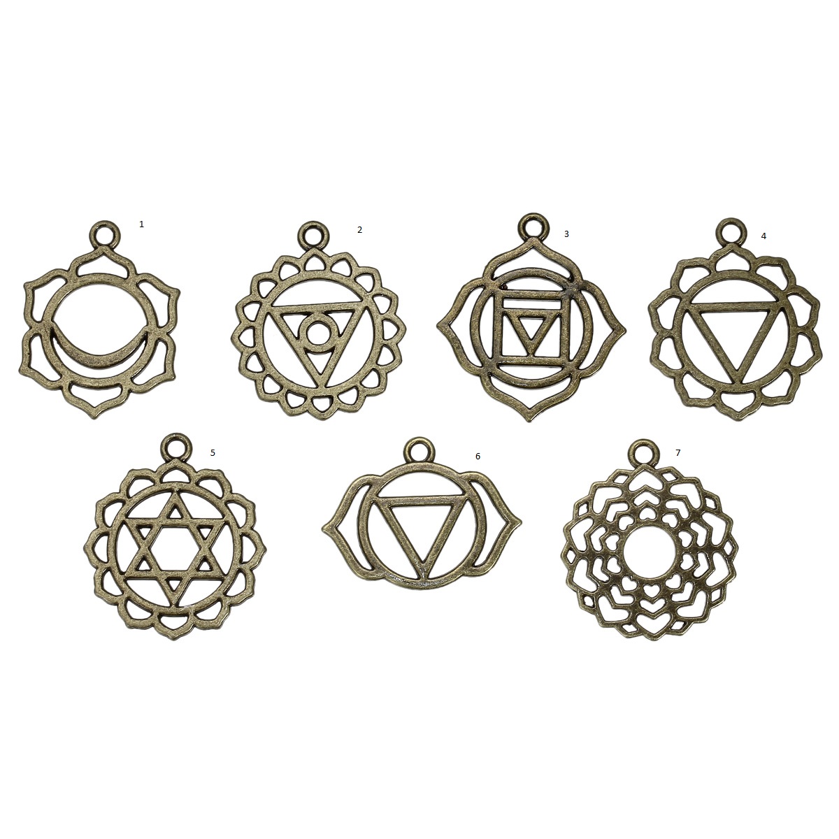 Charm -  Bronze, Chakra, Yoga healing, Muladhara/ Mooladhara , nr3