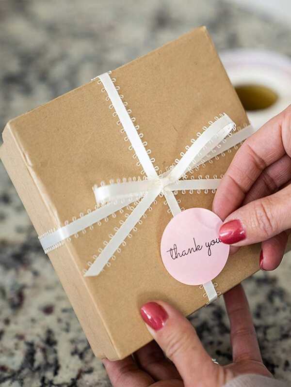 Etikett   "Thank you" , pink   20pcs - 2