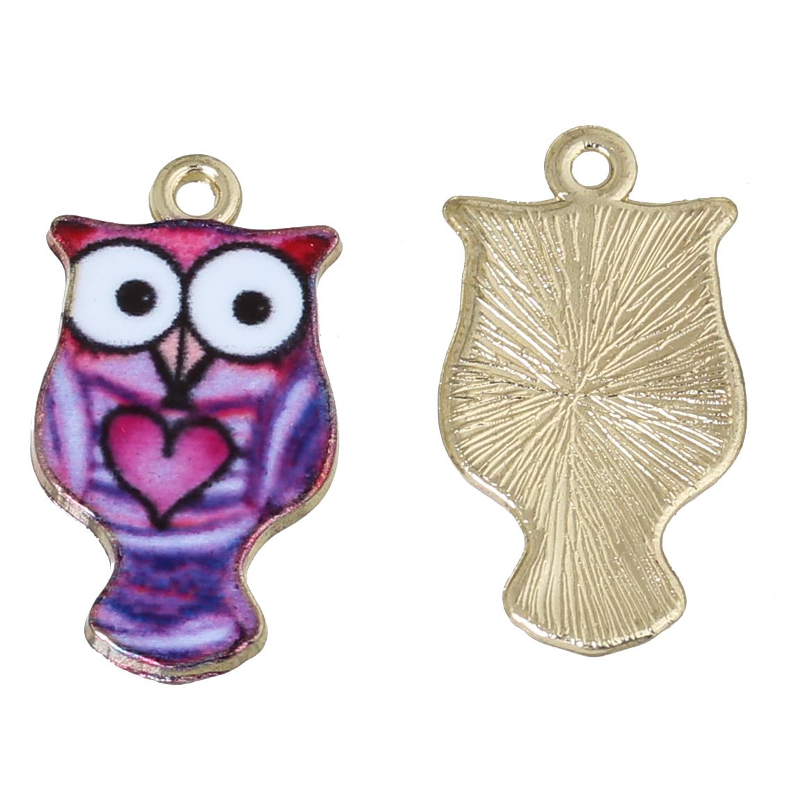Charm   Enameld Owl, purple