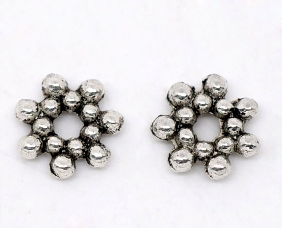 Spacer Beads flower flat 6.5mm