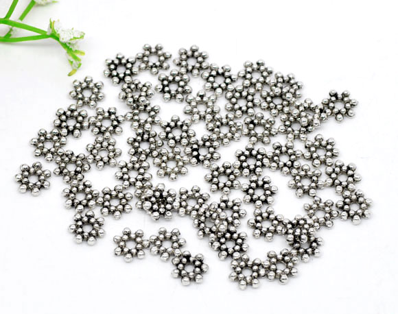 Spacer Beads flower flat 6.5mm - 2