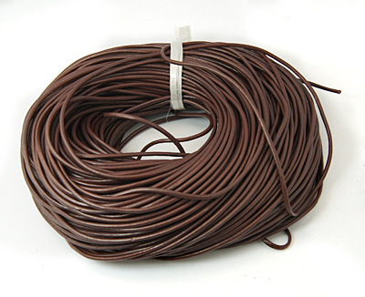 Genuine leather, round 3mm, 1m.  saddleBrown