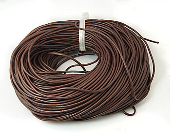 Genuine leather, round 3mm, 1m.  saddleBrown